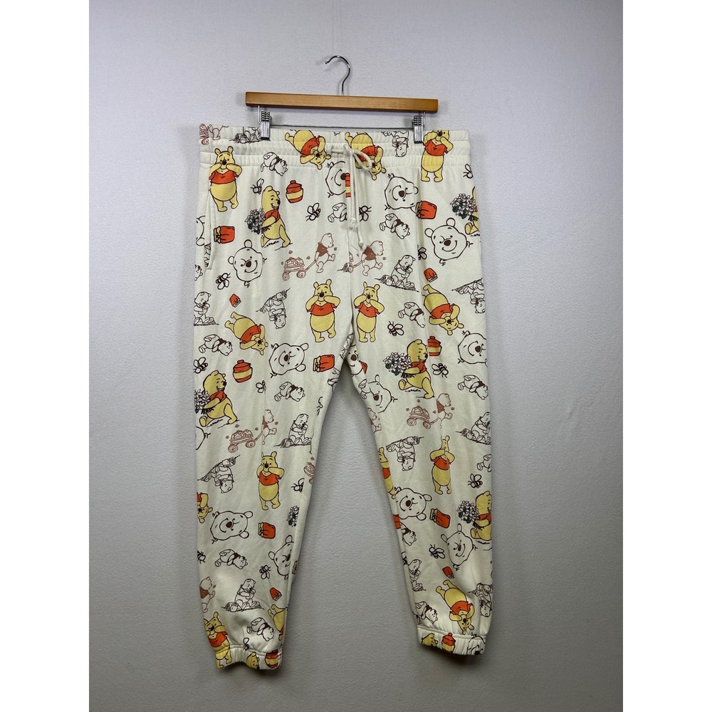 Disneycore Winnie The Pooh‎ Disney XL Almond All Over Print Jogger Sweatpants